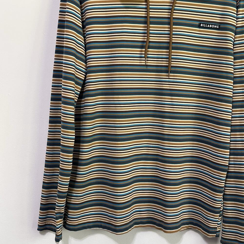 Billabong Mens Pullover Hoodie Top Shirt‎ M Stripes Lounge Summer Long Sleeve - Picture 4 of 8